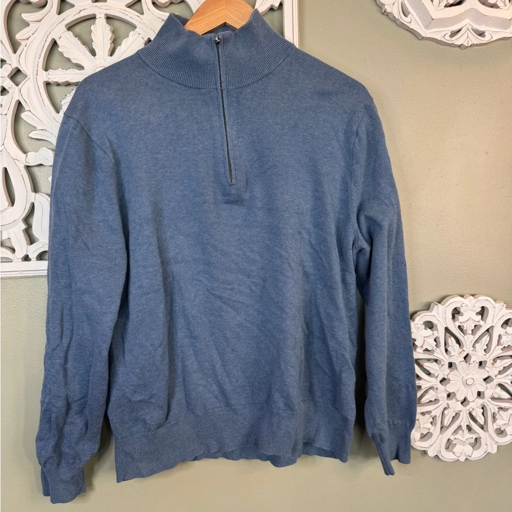 J. Crew Men’s Blue Half-Zip Mock Neck Sweater